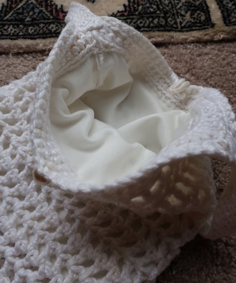 White crochet knitting bag🦢　セット販売専用