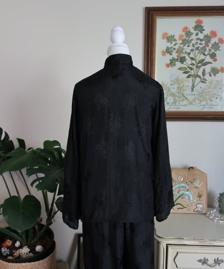 Chinese style black shirt and pants set🐉❁