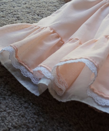 Kids polka dots salmon pink embroidery dress 💐　セット販売専用アイテム