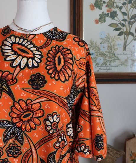 70's Montreal flowers long dress ❁