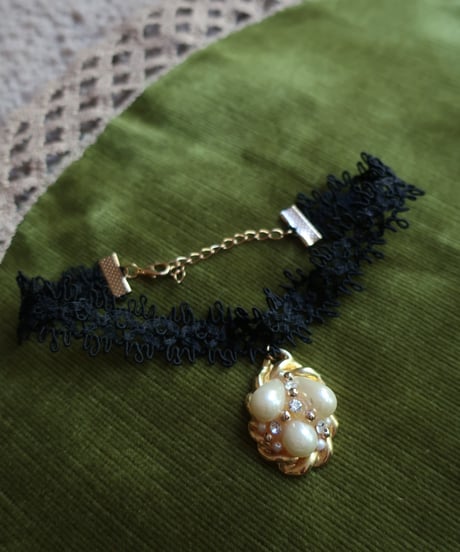Faux pearls with rhinestones choker🐚🌌　セット販売専用アイテム