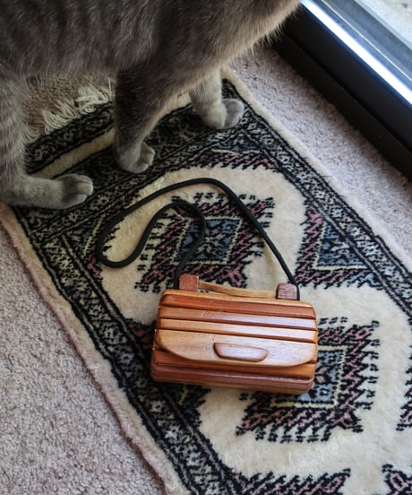 Wood shoulder bag