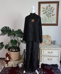 Chinese style black shirt and pants set🐉❁