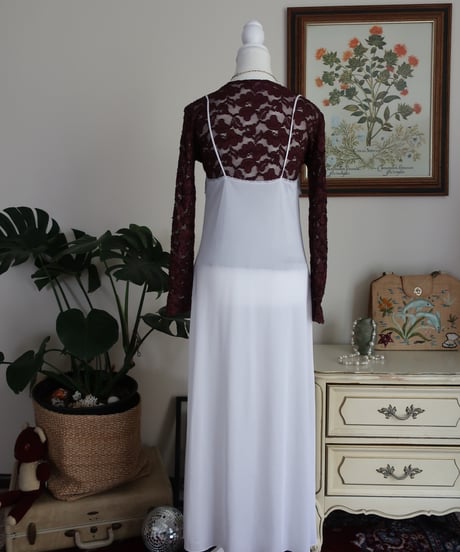 White lace lingerie long dress 🦢