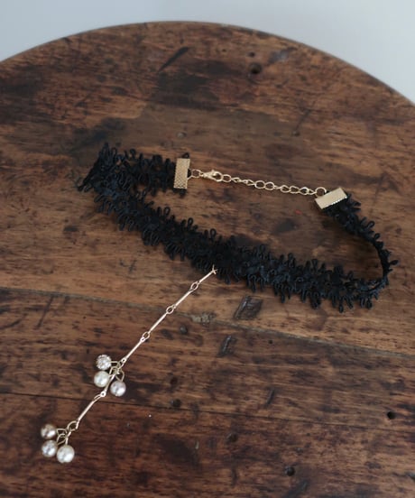 Drop pearl beaded choker necklace 🐚