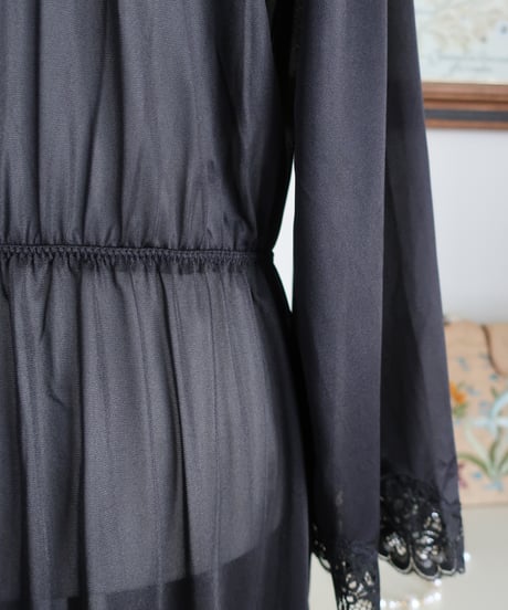 Black lace long robe🐦‍⬛🖤