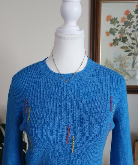 70's Acryl knitting top🐬