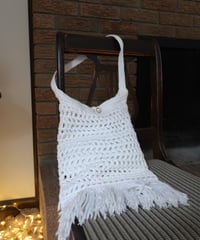White crochet knitting bag🦢　セット販売専用