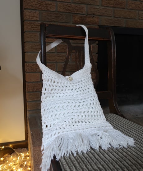 White crochet knitting bag🦢　セット販売専用
