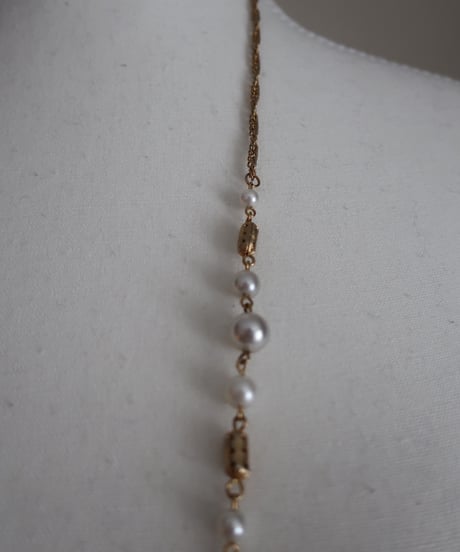 Long chain faux pearl necklace👸 ※セット販売専用アイテム