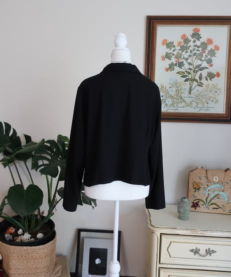 Black cropped blazer Made in Romania