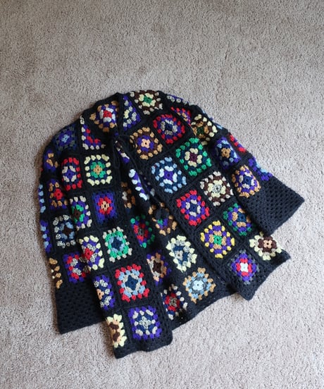 Granny square knitting cardigan