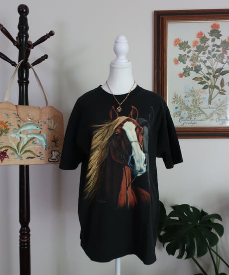 90's horse graphic T-shirt🐎