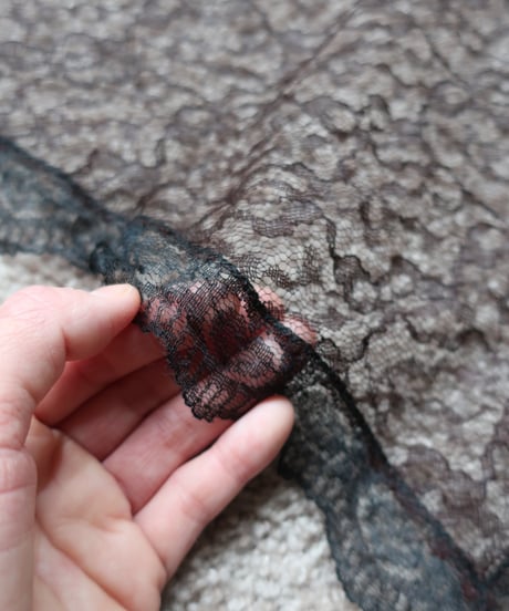 Old black and brown lace mantilla❁ セット販売専用アイテム