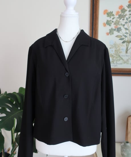 Black cropped blazer Made in Romania