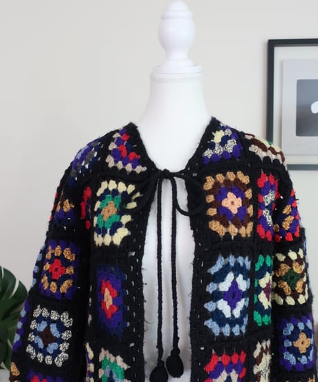 Granny square knitting cardigan