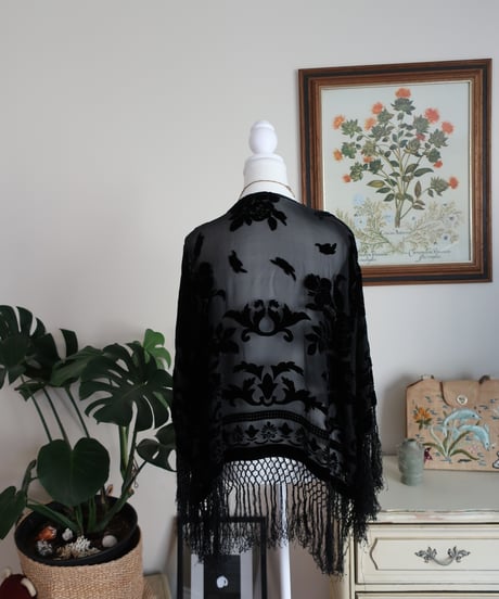 Black fringe kimono opera jacket 👘