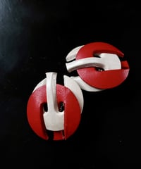 Leather circle earrings