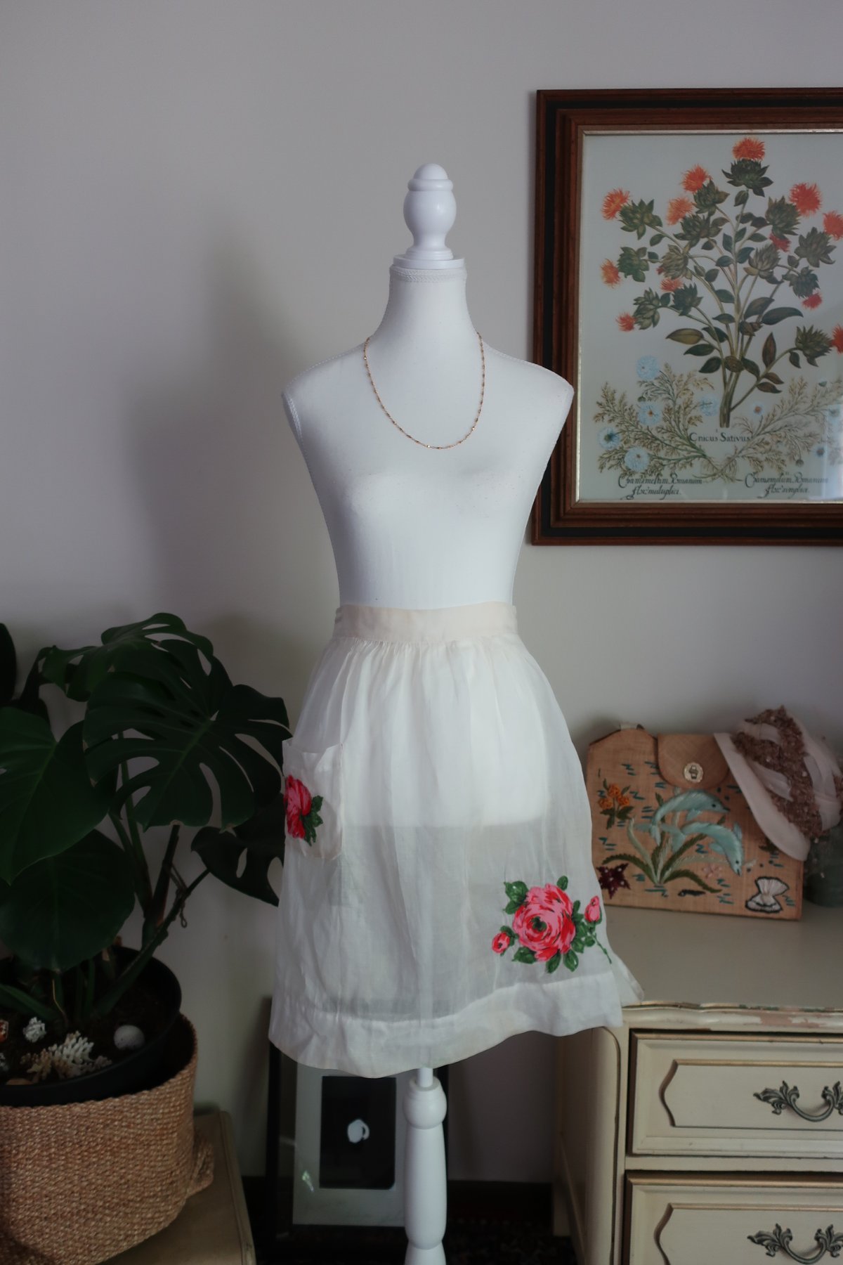 50's Rose flower sheer apron🌹セット販売専用アイテム | MAN