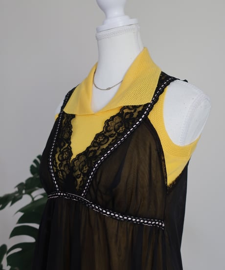 70’s yellow sleeveless top🐥　セット販売専用アイテム