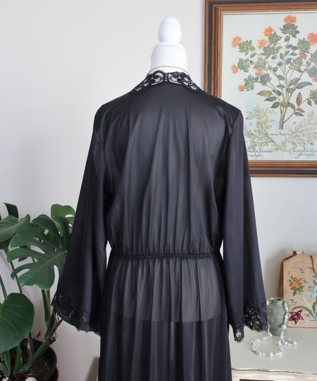 Black lace long robe🐦‍⬛🖤