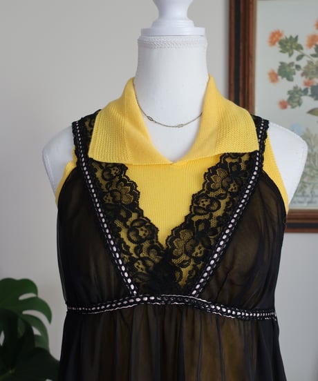 70’s yellow sleeveless top🐥　セット販売専用アイテム