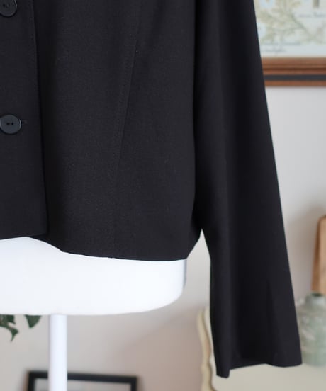 Black cropped blazer Made in Romania