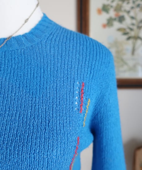 70's Acryl knitting top🐬