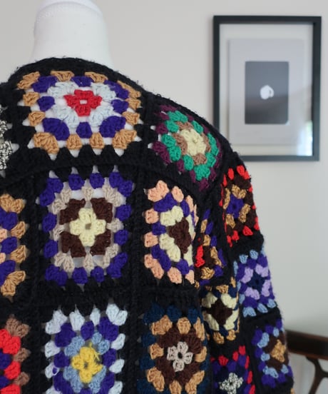 Granny square knitting cardigan