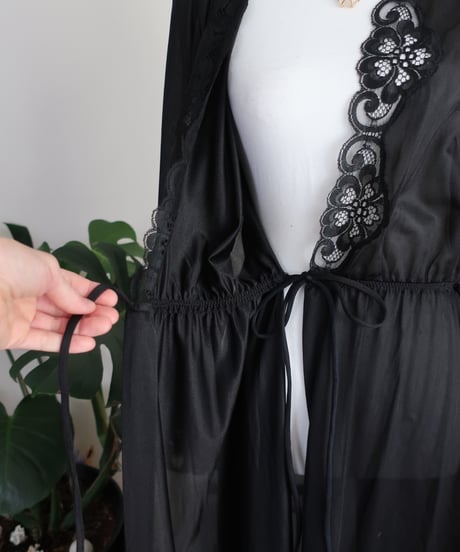 Black lace long robe🐦‍⬛🖤