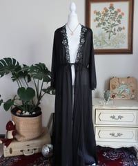Black lace long robe🐦‍⬛🖤