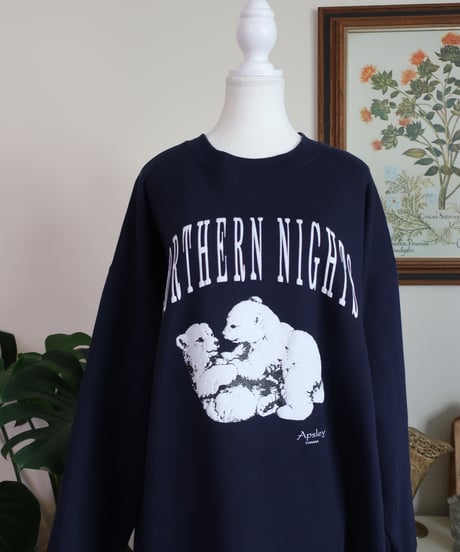 NORTHERN NIGHTS POLAR BEAR long sweat shirt dress 🐻‍❄️