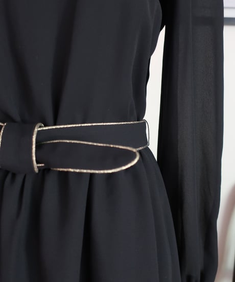 Chiffon gold piping mid dress 🌟UNION LABEL