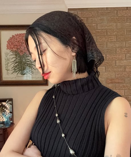 Old black and brown lace mantilla❁ セット販売専用アイテム
