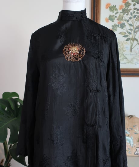 Chinese style black shirt and pants set🐉❁