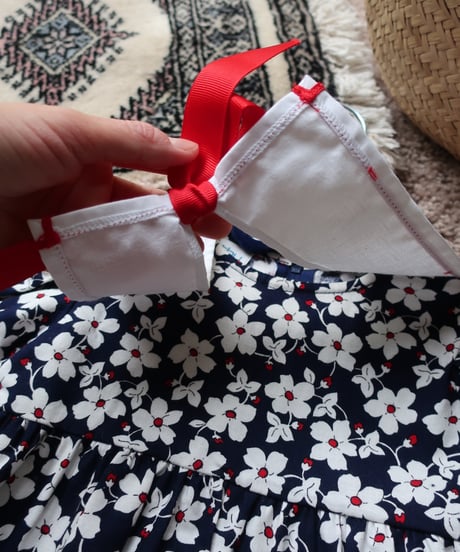 Kathy kids cotton flower jumpsuit  with ribbon belt🎀🌼