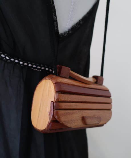 Wood shoulder bag