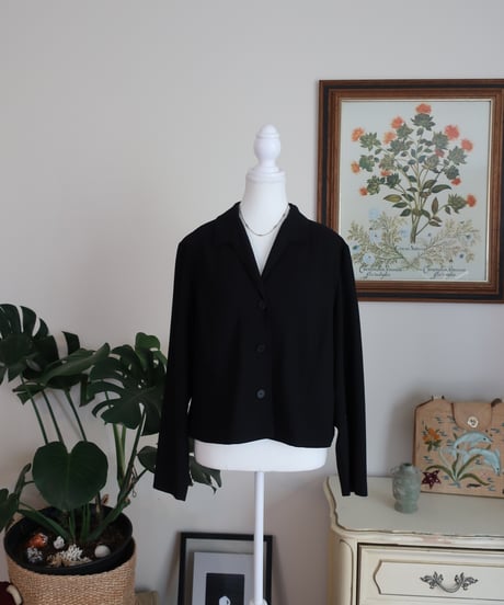 Black cropped blazer Made in Romania