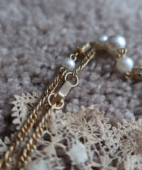 Long chain faux pearl necklace👸 ※セット販売専用アイテム