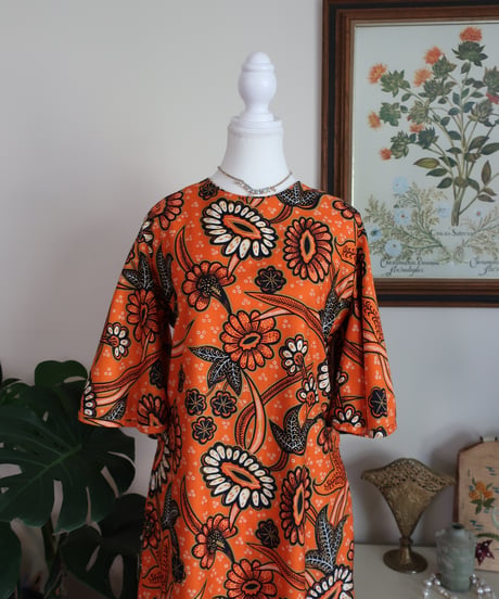 70's Montreal flowers long dress ❁