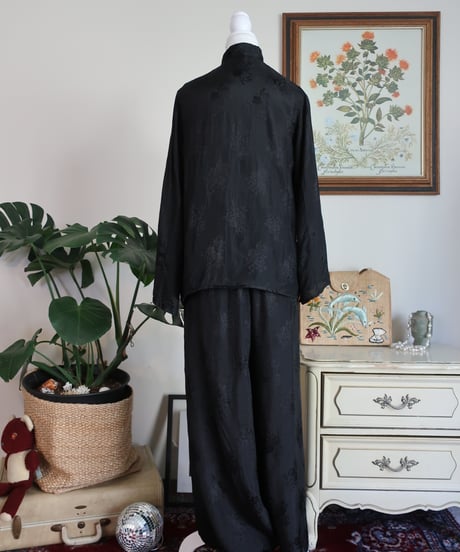 Chinese style black shirt and pants set🐉❁