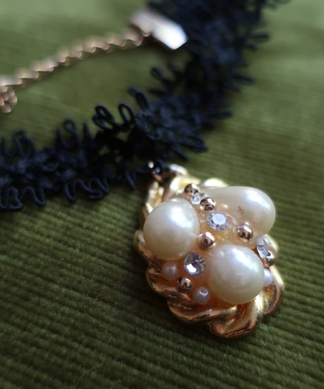 Faux pearls with rhinestones choker🐚🌌　セット販売専用アイテム