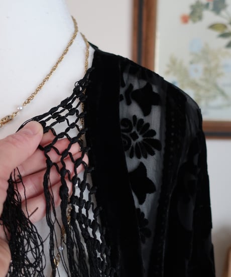 Black fringe kimono opera jacket 👘