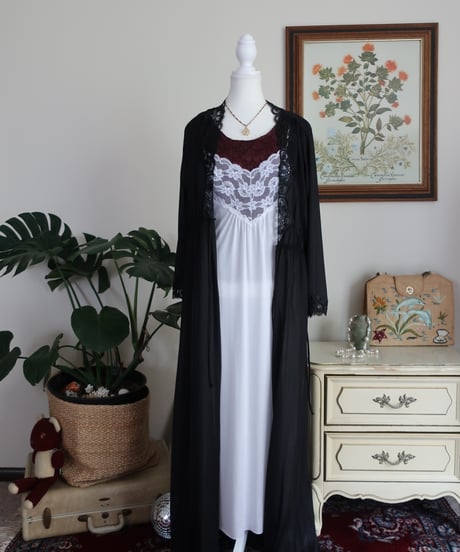 Black lace long robe🐦‍⬛🖤