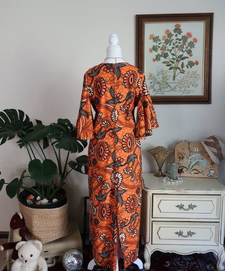 70's Montreal flowers long dress ❁