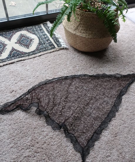 Old black and brown lace mantilla❁ セット販売専用アイテム