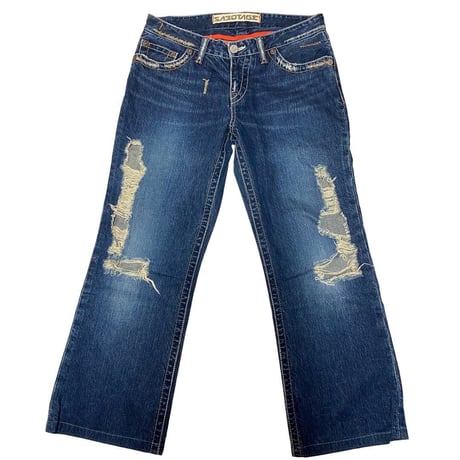 sabotage damage flare denim pants