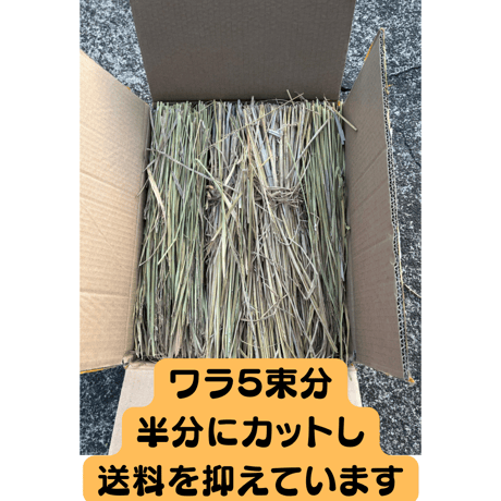 自然栽培わら５束分　半分にカットで配送　送料別途¥1,530〜