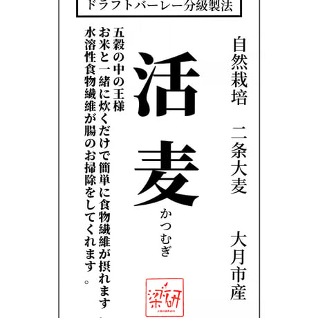 二条大麦　「活麦」 ２００g　お試しサイズ　送料¥210円ポスト投函