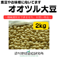 限定品！機械選別まで　オオツル大豆［２kg ］〜黄大豆〜